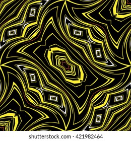 seamless texture with circles, stripes and oranges, abstract pattern, vector art illustration