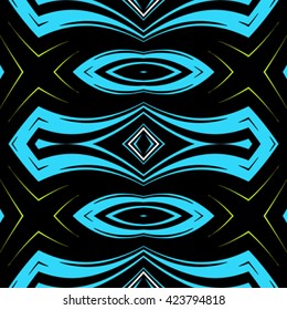 seamless texture with circles, stripes and oranges, abstract pattern, vector art illustration