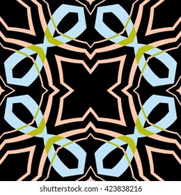 seamless texture with circles, stripes and oranges, abstract pattern, vector art illustration