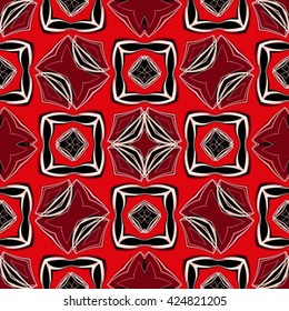 seamless texture with circles, stripes and oranges, abstract pattern, vector art illustration