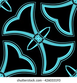 seamless texture with circles, stripes and oranges, abstract pattern, vector art illustration