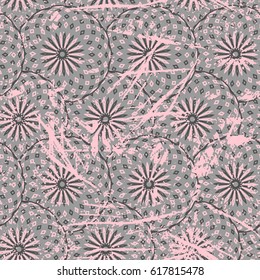 Seamless texture with circular abstraction. Ethnic repetition pattern. Repeated texture. It can be used as wallpaper, printing, wrapping, fabric or background for your blog.