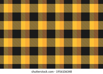 seamless texture of classic coat tweed yellow orange black checkered stripes fabric for gingham, plaid, tablecloths, shirts, tartan, clothes, dresses, bedding, blankets