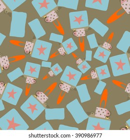 Seamless texture with click lighters on grey background