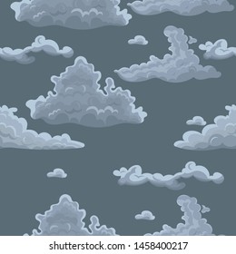 Seamless texture with clouds. Vector template for textile, wrapping paper and other.