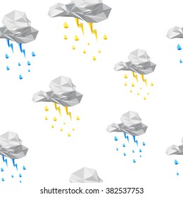Seamless texture clouds.Creative cloud background. Lightning and rain.