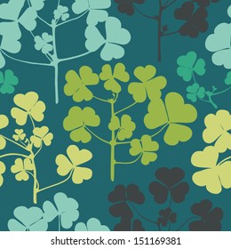 Seamless texture with clover leaves 