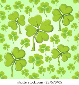 Seamless texture of clover. Vector background.