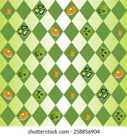 Seamless texture of clover. Vector background for St. Patrick's Day.