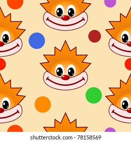 seamless texture with a clown's face