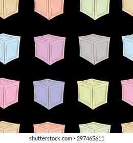 Seamless texture with color boxes on a dark background