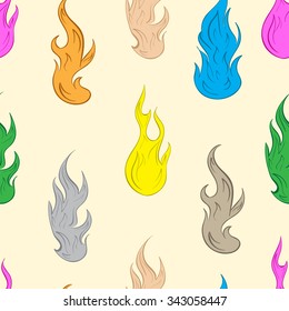 Seamless texture with color fiery forms on the light