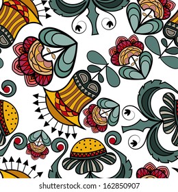 Seamless texture with color flowers