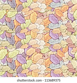 seamless texture with color leaves. Seasonal illustration