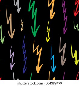 Seamless texture with color lightnings against a dark background