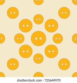 Seamless texture. Colored buttons on a Orange background