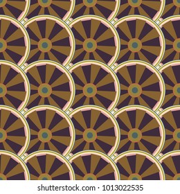 Seamless texture with colored circle pattern for background.