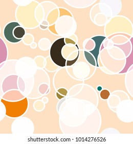Seamless texture with colored circle pattern for background.