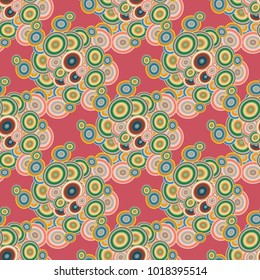 Seamless texture with colored circle pattern for background.