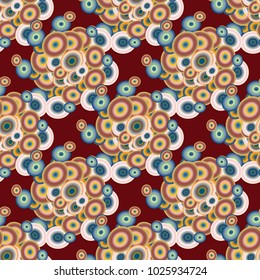Seamless texture with colored circle pattern for background.