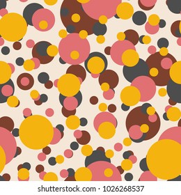 Seamless texture with colored circle pattern for background.