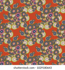 Seamless texture with colored circle pattern for background.
