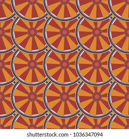 Seamless texture with colored circle pattern for background.