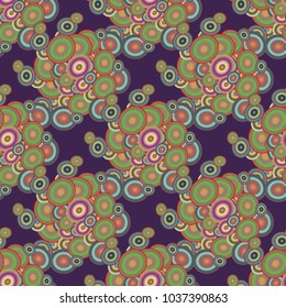 Seamless texture with colored circle pattern for background.