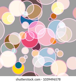 Seamless texture with colored circle pattern for background.