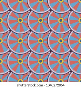 Seamless texture with colored circle pattern for background.