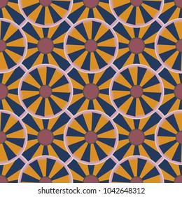 Seamless texture with colored circle pattern for background.