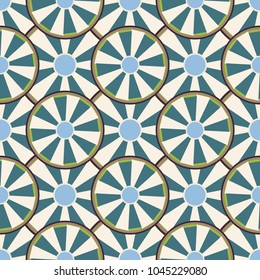 Seamless texture with colored circle pattern for background.