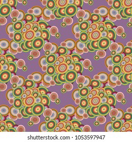 Seamless texture with colored circle pattern for background.