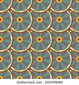Seamless texture with colored circle pattern for background.