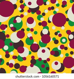Seamless texture with colored circle pattern for background.