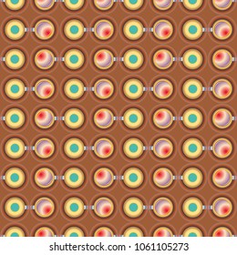 Seamless texture with colored circle pattern for background.
