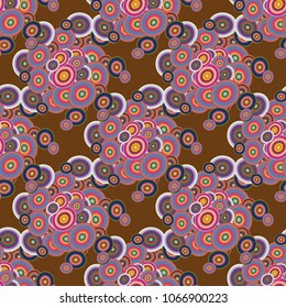 Seamless texture with colored circle pattern for background.