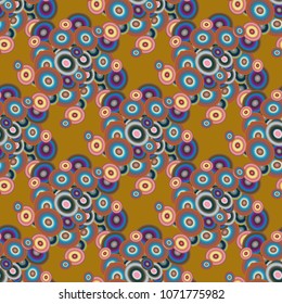 Seamless texture with colored circle pattern for background.