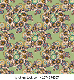 Seamless texture with colored circle pattern for background.
