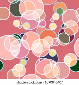 Seamless texture with colored circle pattern for background.