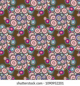 Seamless texture with colored circle pattern for background.