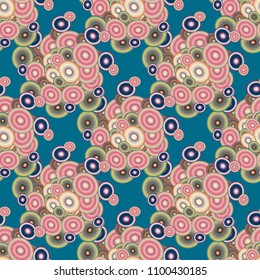 Seamless texture with colored circle pattern for background.