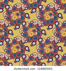 Seamless texture with colored circle pattern for background.