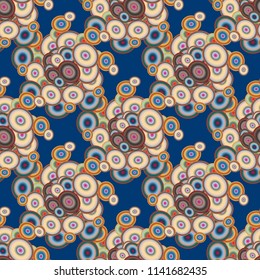 Seamless texture with colored circle pattern for background.