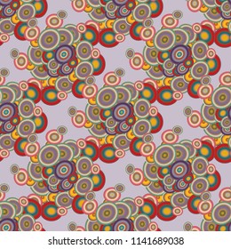 Seamless texture with colored circle pattern for background.