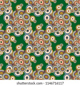 Seamless texture with colored circle pattern for background.