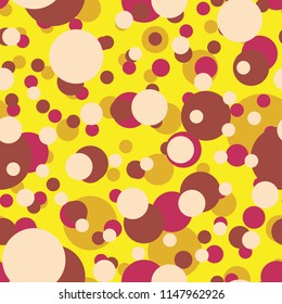 Seamless texture with colored circle pattern for background.