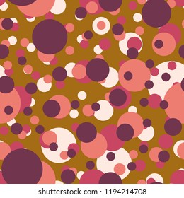 Seamless texture with colored circle pattern for background.