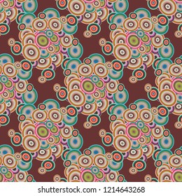 Seamless texture with colored circle pattern for background.