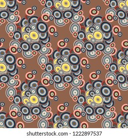 Seamless texture with colored circle pattern for background.